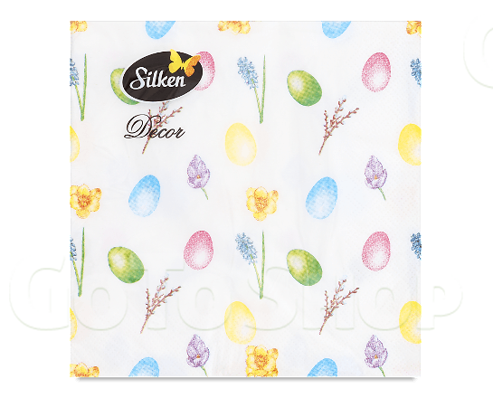 Серветки декоративні Silken великодній мікс №2 3-шарові, 18шт