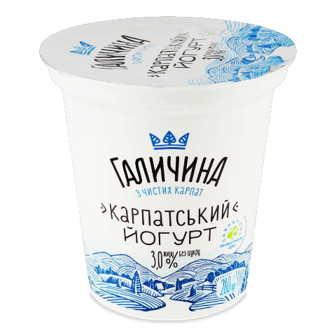Йогурт «Галичина» «Карпатський» без цукру 3% 280г