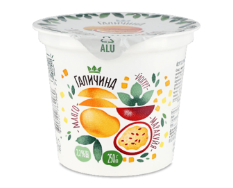 Йогурт Галичина манго-маракуйя 2,2% стакан, 250г