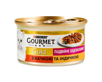 Корм Gourmet Gold з качкою та індичкою з/б, 85г