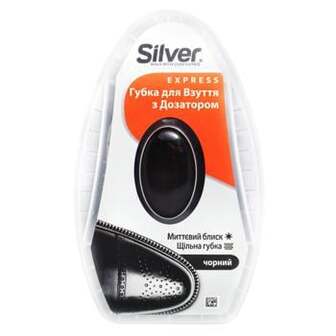 Губка-блиск для взуття Silver дозатор чорна 6мл