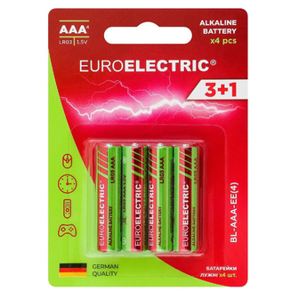 Батарейка лужна Euroelectric AAA LR03 1,5V blister 4шт