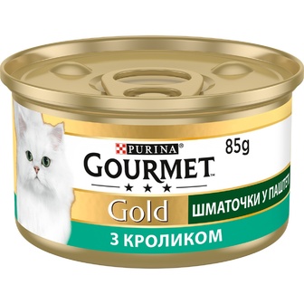 Корм Purina Gourmet Gold з кроликом шматочки у паштеті для дорослих котів 85г
