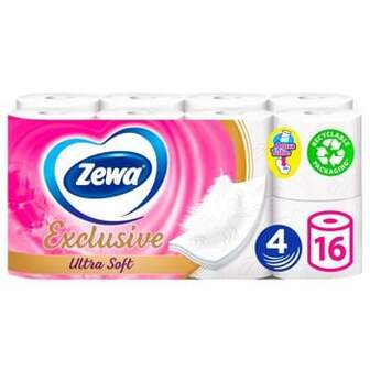 Туалетний папір Zewa Exclusive Ultra Soft чотирьохшаровий 16шт