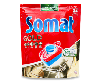 Таблетки для посудомийних машин Somat Gold, 34*18,6г