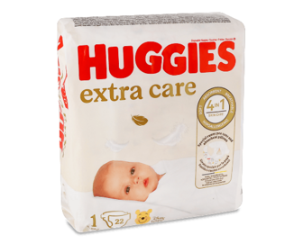 Підгузки Huggies Extra Care 1 (2-5 кг), 22шт