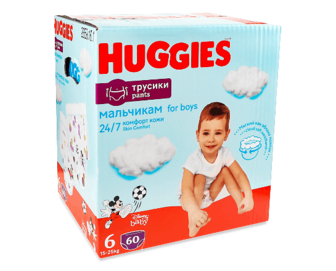 Підгузки-трусики для хлопчиків Huggies Pants Box 6 (15-25 кг), 60шт