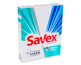 Порошок пральний Savex 2in1 Fresh для автоматичного та ручного прання, 400г