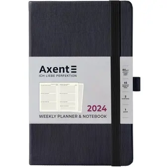 Щотижневик Axent 2024 Partner Lines чорний 8515-24-01-A