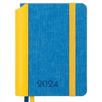 Щоденник датований 2024 A6 Leo Planner Patriot I жовто-синій 252455