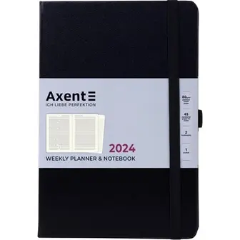 Щотижневик датований 2024 Axent Prime Strong 145х210 чорний 8507-24-01-A