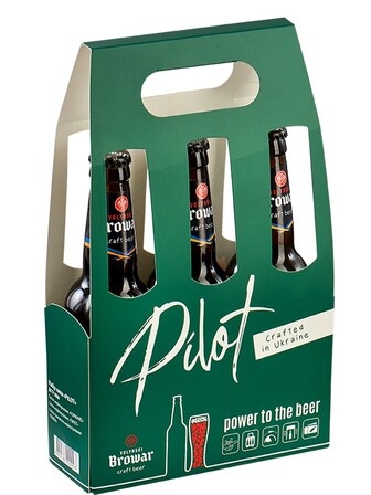 Набір пива "Пілот", Volynski Browar, 3*0.35л, в подарунковій коробці