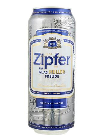 Пиво Ципфер Хеллер / Zipfer Heller, ж/б, 5.4%, 0.5л