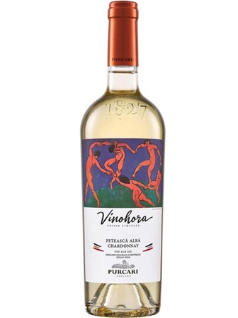 Вино Вінохора, Фетяска Албе і Шардоне / Vinohora, Feteasca Alba & Chardonnay, Purcari, біле сухе 0.75л