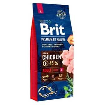 Корм сухий Brit Premium Adult L з куркою для собак великих порід 15кг