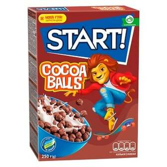 Сніданок сухий Start! кульки з какао 250г