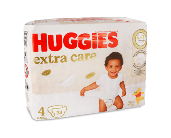 Підгузки Huggies Extra Care 4 (8-16 кг), 33шт