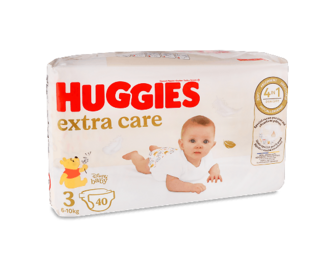 Підгузки Huggies Extra Care 3 (6-10 кг), 40шт
