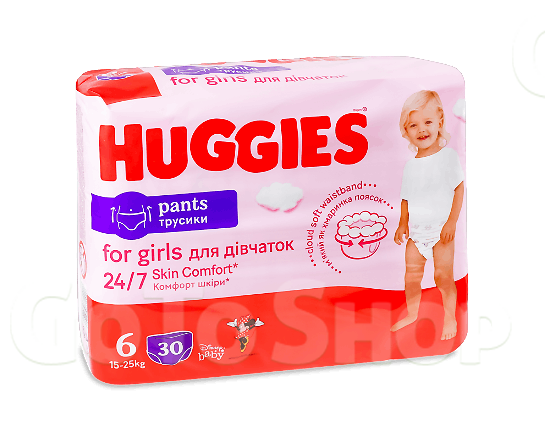 Підгузки-трусики для дівчаток Huggies Pants Jum 6 (15-25 кг), 30шт