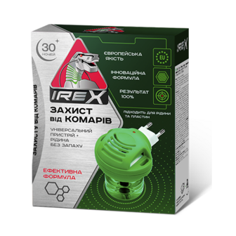 Комплект: прилад електричний для боротьби з комахами + засіб інсектицидний 30 ночей IREX, к/уп 