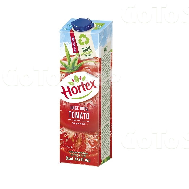 Сік 1л Hortex томатний відновлений пастеризований з м’якоттю, Польша 