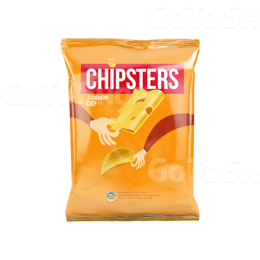 Чипси 140 г CHIPSTERS картопляні зі смаком сиру м/уп 