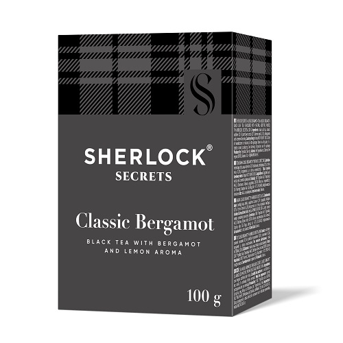 Чай 100 г SHERLOCK Sekrets Classic Bergamot чорний з ароматом бергамоту та лимону к/уп 