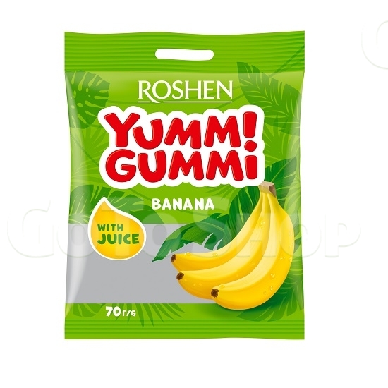 Цукерки 70 г Рошен Yummi Gummi Banana Land м/уп 