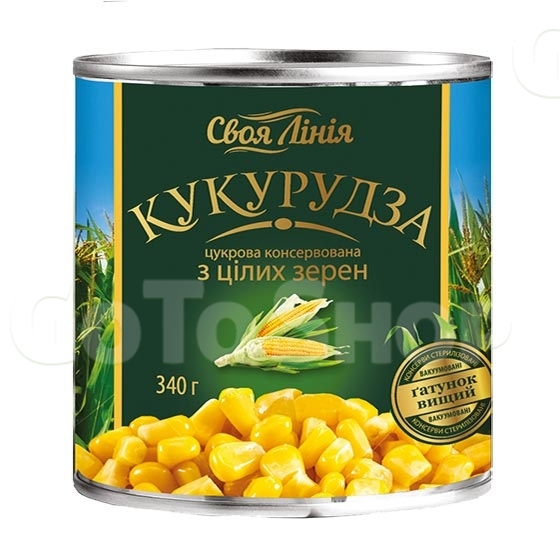 Кукурудза 340г Своя лінія цукрова консервована 