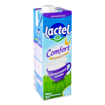 Молоко ультрапастеризоване Lactel безлактозне 0,2%, 950г