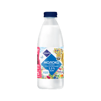Молоко пастеризоване «Премія»® LOKO питне 2,5% пляшка, 900г