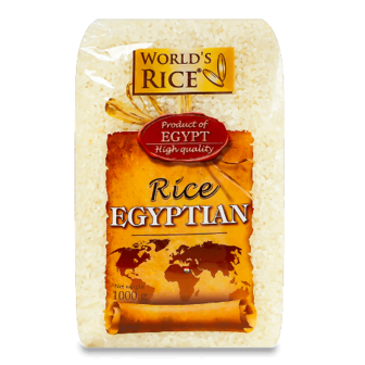 Рис World's rice єгипетський круглозернистий шліфований, 1кг