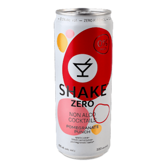Напій соковмісний Shake Zero Pomegranate Punch сильногазований з/б, 330мл