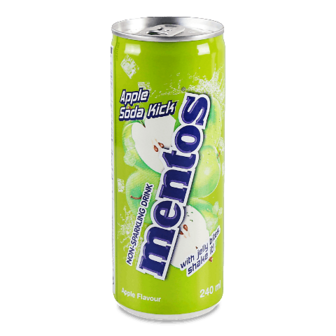 Напій Mentos Apple Soda Kick газований з/б, 0,24л