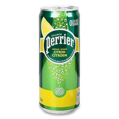 Вода Perrier зі смаком лимону газована з/б, 0,33л