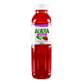 Напій Alvera лісові ягоди зі шматочками алоє 6%, 0,5л