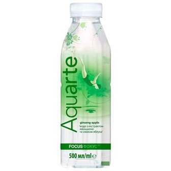 Напій негазований Aquarte Фокус яблуко з екстрактом женьшеню 0,5л
