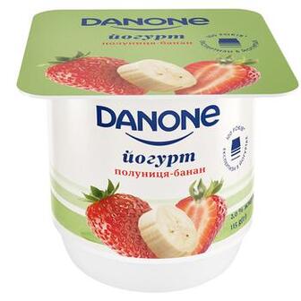 Йогурт Danone Полуниця-банан 2% 115г