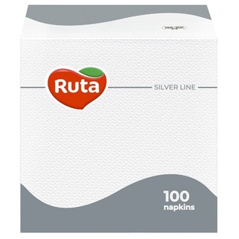 Серветки Ruta білі паперові 1-шарові 33*33см 100шт