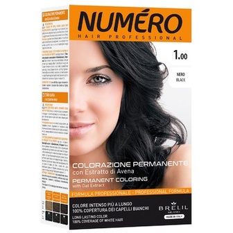 Фарба для волосся Brelil Professional Numero 1.00 Black Чорний 140мл