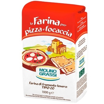 Борошно Molino Grassi Pizza e Focaccia Tipo 00 пшеничне з м'яких сортів 1кг