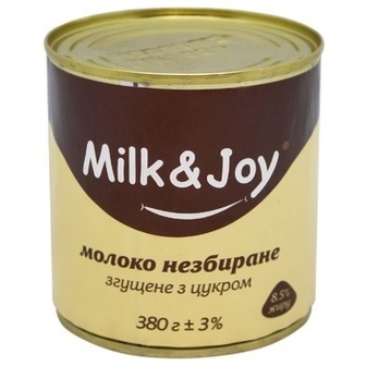 Молоко згущене Milk&Joy незбиране з цукром 8,5% 380г