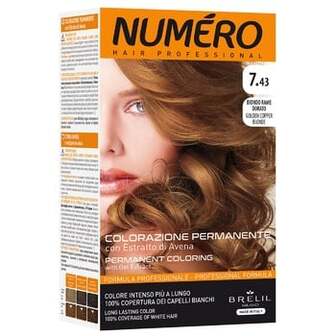 Фарба для волосся Numero 7.43 Мідно-золотавий блонд