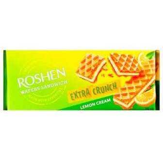 Вафлі Roshen Wafers Sandwich Extra Crunch лимон 142г