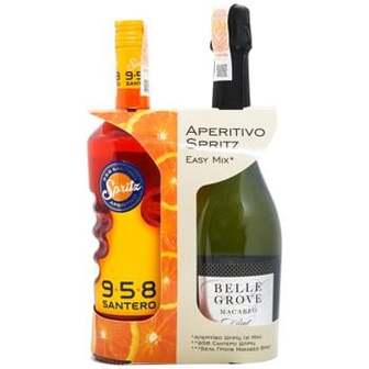 Набір аперитив Santero Spritz 13% 0,75л та Ігристе вино Belle Grove Macabeo брют біле 11% 0,75л