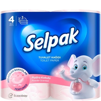 Туалетний папір Selpak Perfumed Пудра 3-шаровий 4шт