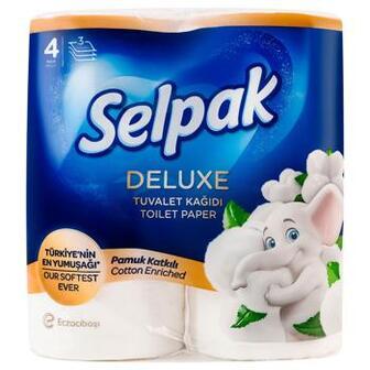 Туалетний папір Selpak Deluxe білий 4шт*3шар