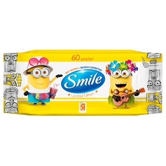 Серветки вологі Smile Minions банан 60шт