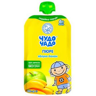 Пюре Чудо-Чадо Яблуко-банан без цукру для дітей з 6-ти місяців 180г