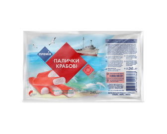 Палички крабові «Премія»® продукт із сурімі охолоджені, 240г